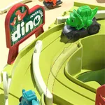 Dinosaur Adventure Curved Road Track Rail Vehicle Parking Lot Dinosaur Toys Car for Gifts Kids Boys  image 5
