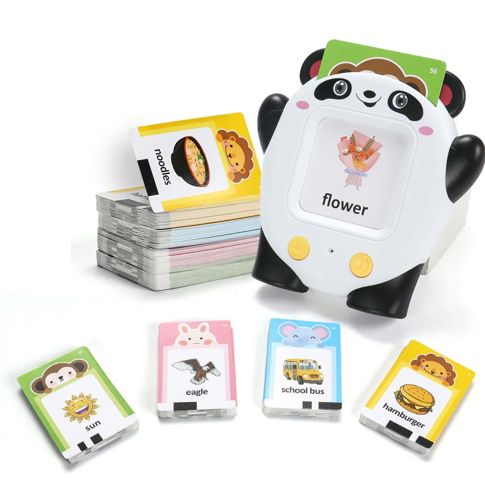 Talking Flash Cards Learning Toys Childhood Early Intelligent Education Audio Card Reading Learning English Machine with 224 Words for Age 2-6 Years Color-A big image 1
