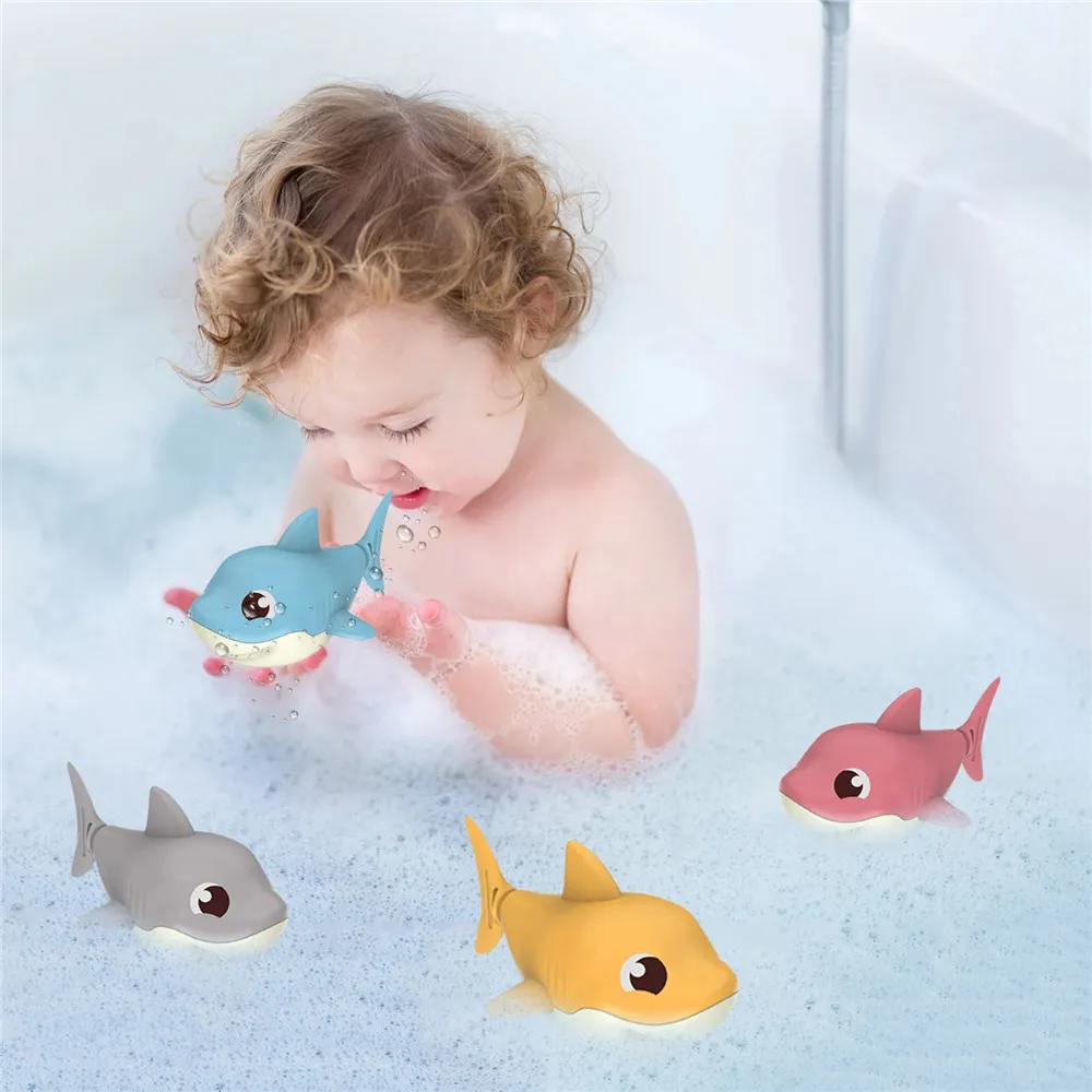 Baby Bathing Toy Kids Cute Shark Puffer Bathroom Toys Color-A image 3
