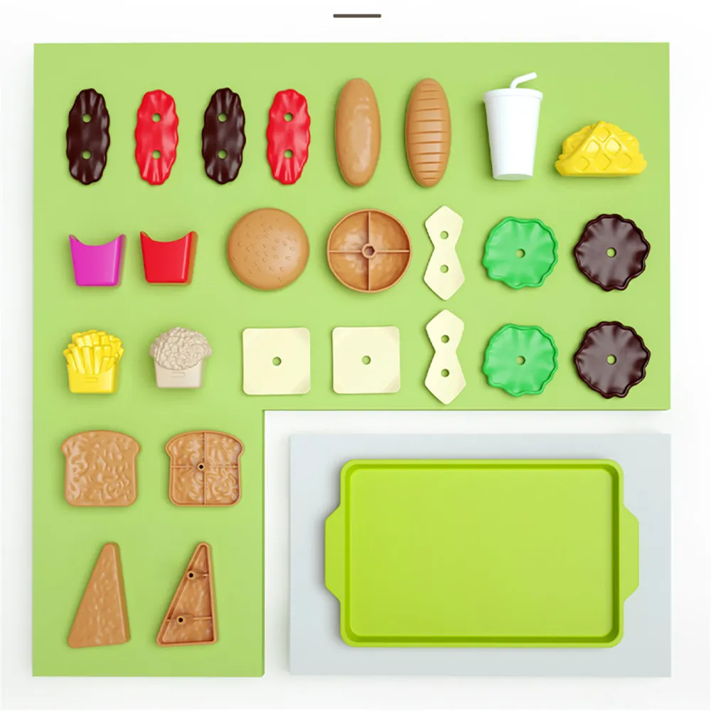 Detachable Food Groups - 9pcs Multi - Play Food Sets for Kids Kitchen, Pretend Food, Toy Food for To