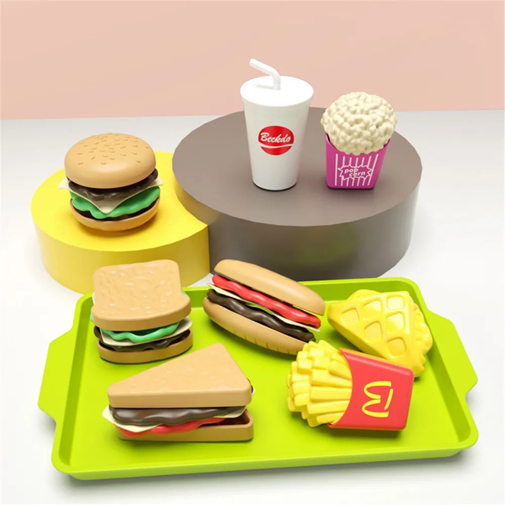 Detachable Food Groups - 9pcs Multi - Play Food Sets for Kids Kitchen, Pretend Food, Toy Food for Toddlers and Kids Ages 3+