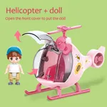 Modelo de helicóptero taxiando com bonecas e brinquedos da família  image 3