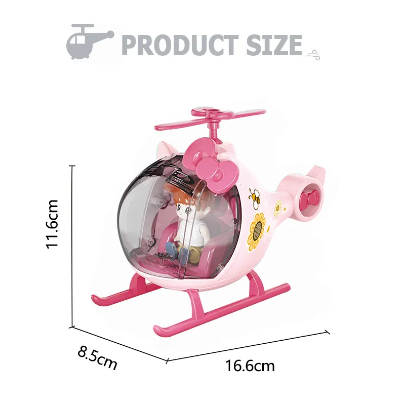 Modelo de helicóptero taxiando com bonecas e brinquedos da família  image 5