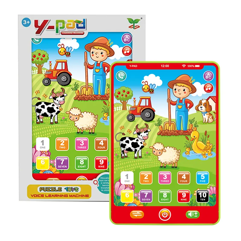  Kids English Language Learning Book, Multifunction Toy Farm Animal Reading Machine Music Story Tablet Early Education Children Toys  big image 1