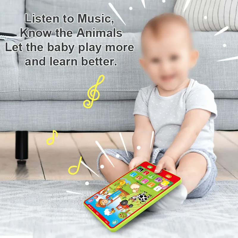 Kids English Language Learning Book, Multifunction Toy Farm Animal Reading Machine Music Story Tablet Early Education Children Toys big image 3
