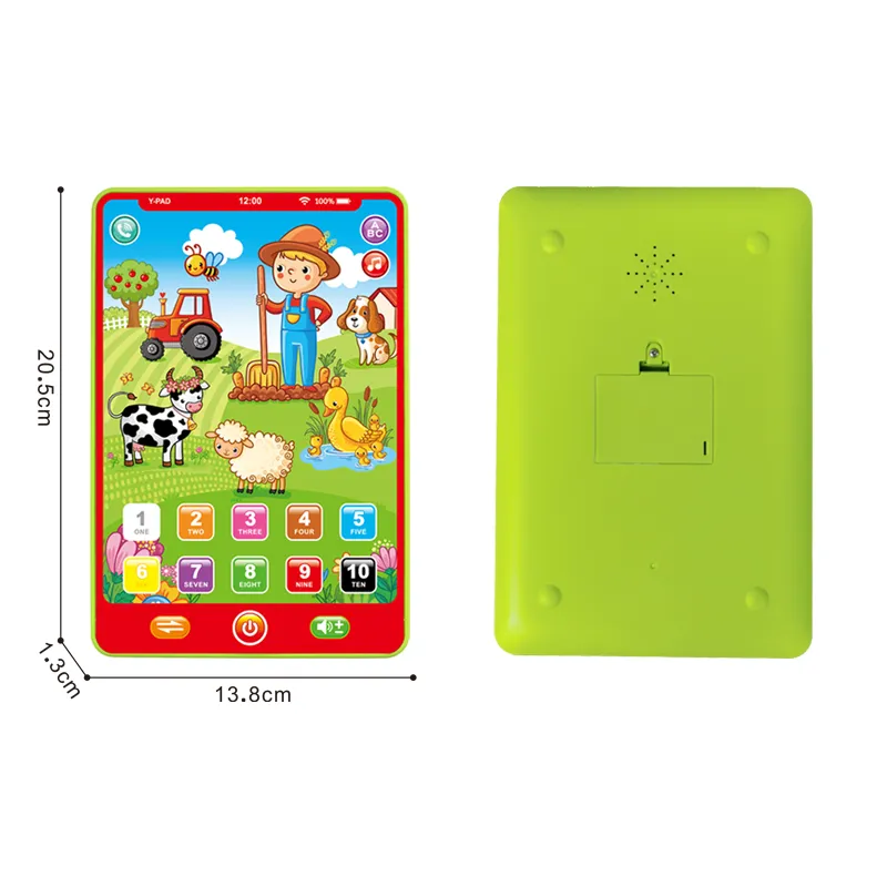Kids English Language Learning Book, Multifunction Toy Farm Animal Reading Machine Music Story Tablet Early Education Children Toys big image 8