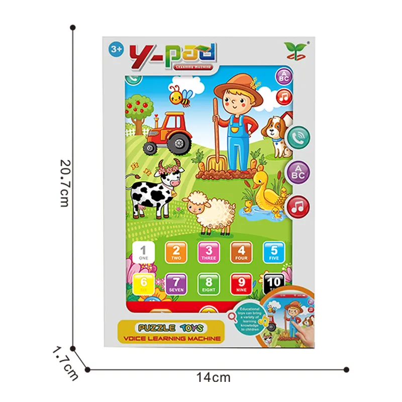  Kids English Language Learning Book, Multifunction Toy Farm Animal Reading Machine Music Story Tablet Early Education Children Toys  big image 9