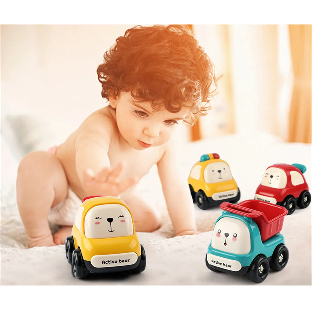 3pcs Soft Cars Toys for Toddlers Boys Girls, Soft Soft & Sturdy Pull Back Car Toy for Babies Infant Birthday Gifts big image 3
