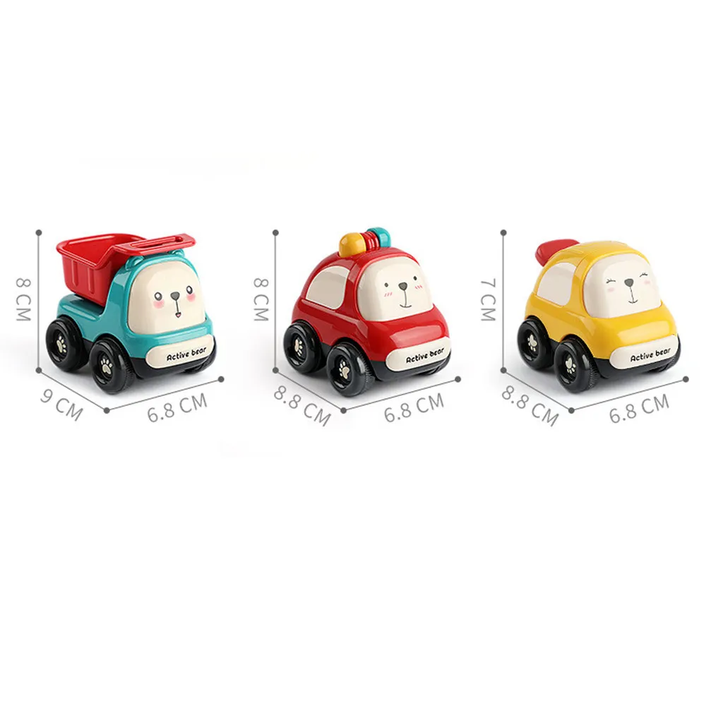 3pcs Soft Cars Toys Pour Les Tout-petits Garçons Filles, Soft Soft & Sturdy Pull Back Car Toy Pour Bébés Cadeaux D’anniversaire Pour Bébés