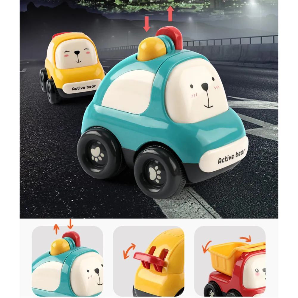 3pcs Soft Cars Toys for Toddlers Boys Girls, Soft Soft & Sturdy Pull Back Car Toy for Babies Infant Birthday Gifts big image 6