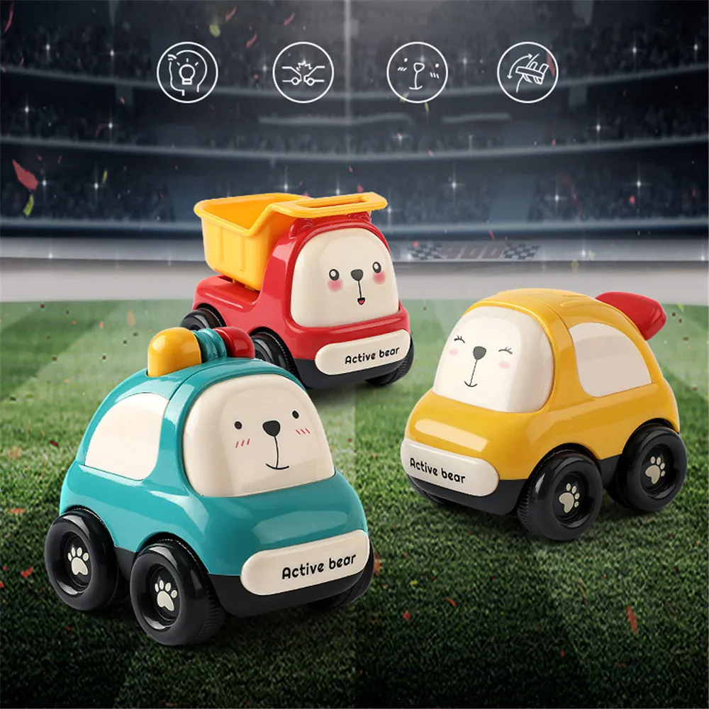 3pcs Soft Cars Toys for Toddlers Boys Girls, Soft Soft & Sturdy Pull Back Car Toy for Babies Infant Birthday Gifts big image 10