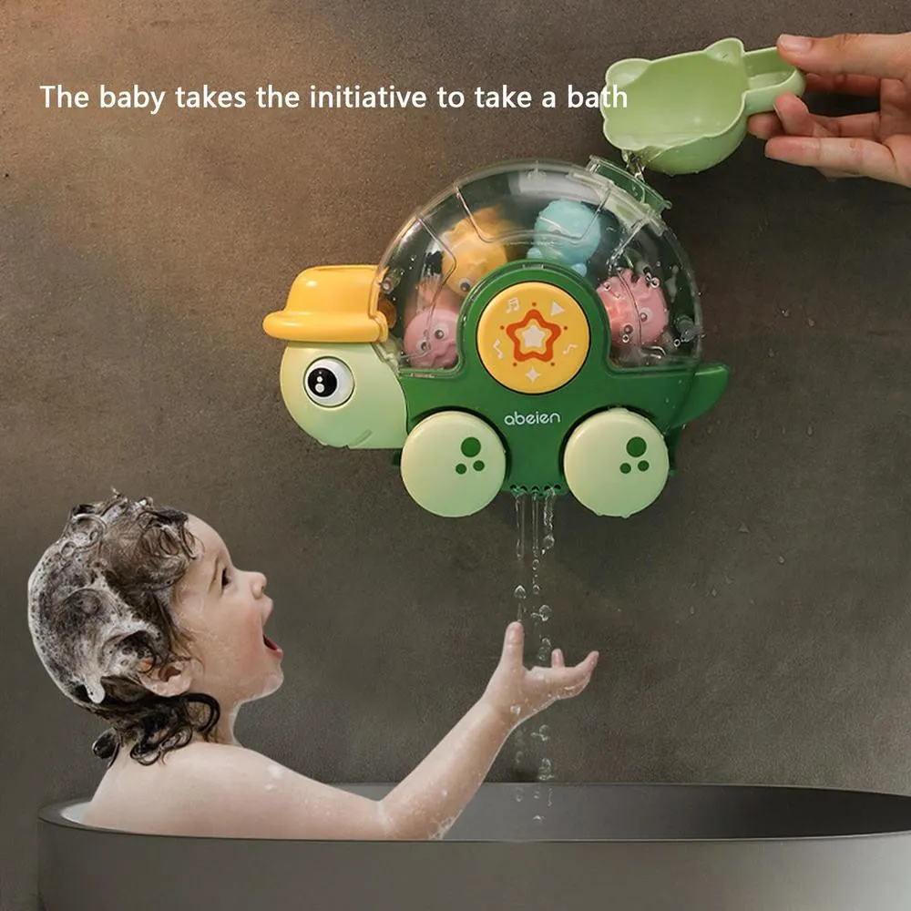 Baby's Bathtub Spray Turtle Rotating Water Wheel Toy Set  big image 3
