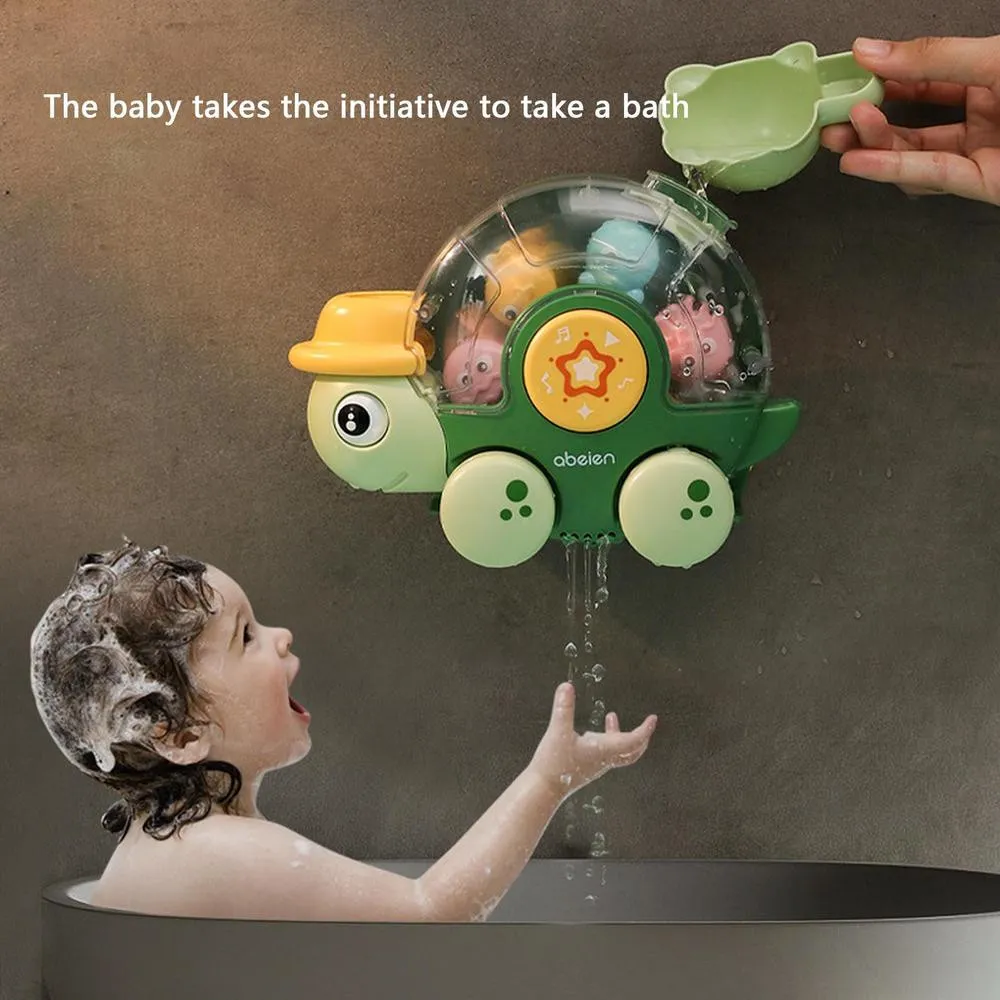 Baby's Bathtub Spray Turtle Rotating Water Wheel Toy Set big image 3