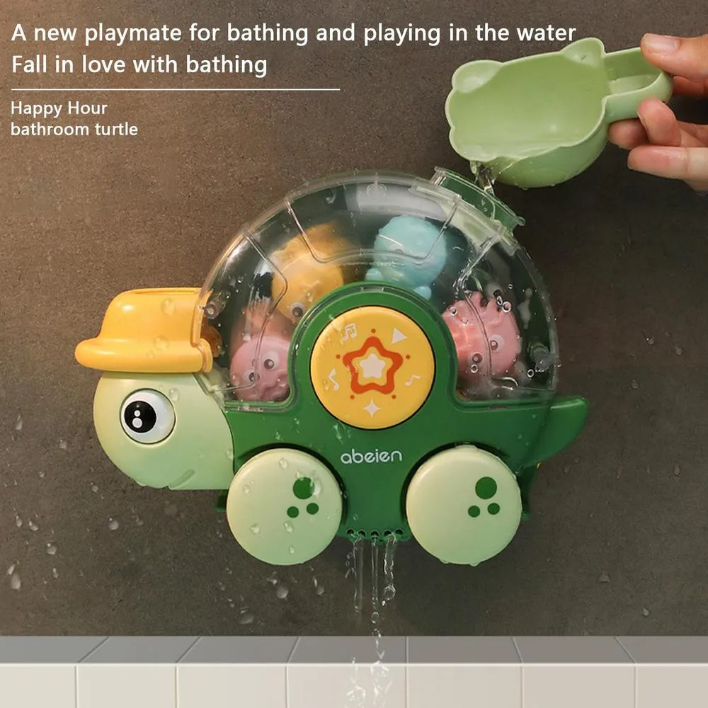 Baby's Bathtub Spray Turtle Rotating Water Wheel Toy Set  big image 6