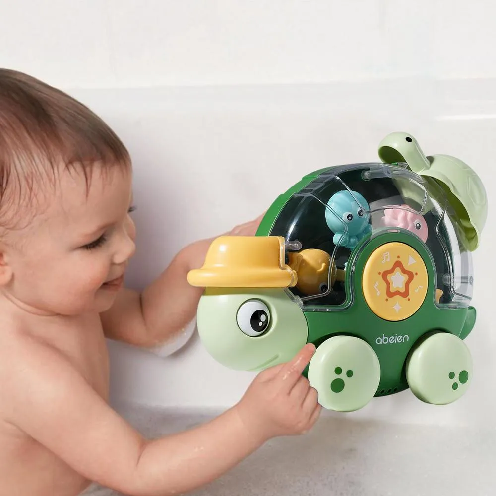 Baby's Bathtub Spray Turtle Rotating Water Wheel Toy Set  big image 8