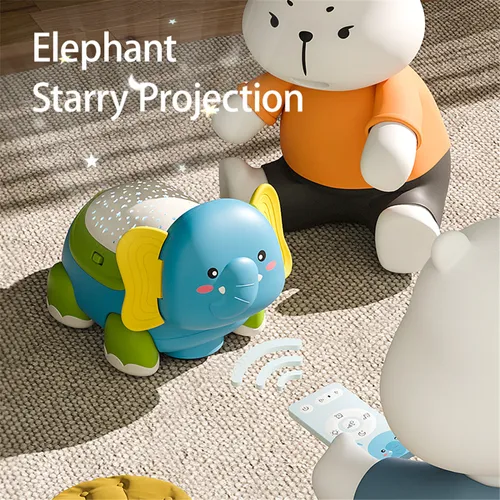 Musical Crawling Baby Toys Boy Girl Gift, Light Up Elephant Infant Tummy Time Toys with Music Light Early Developmental Toys