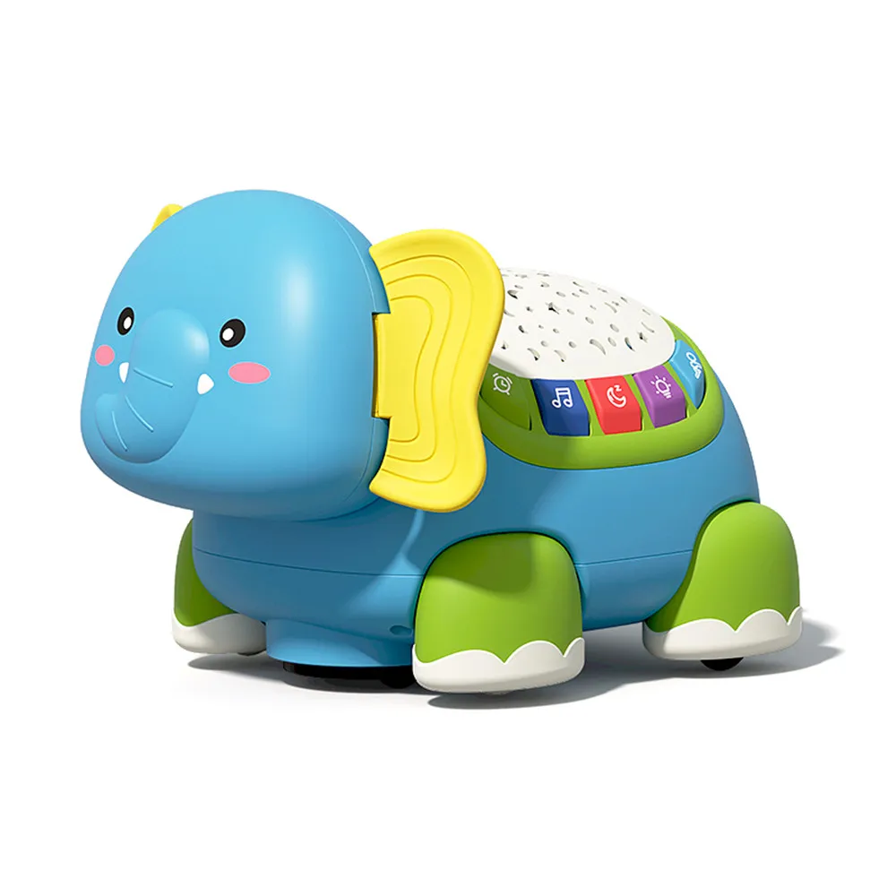 Musical Crawling Baby Toys Boy Girl Gift, Light Up Elephant Infant Tummy Time Toys con musica Light Early Developmental Toys big image 7