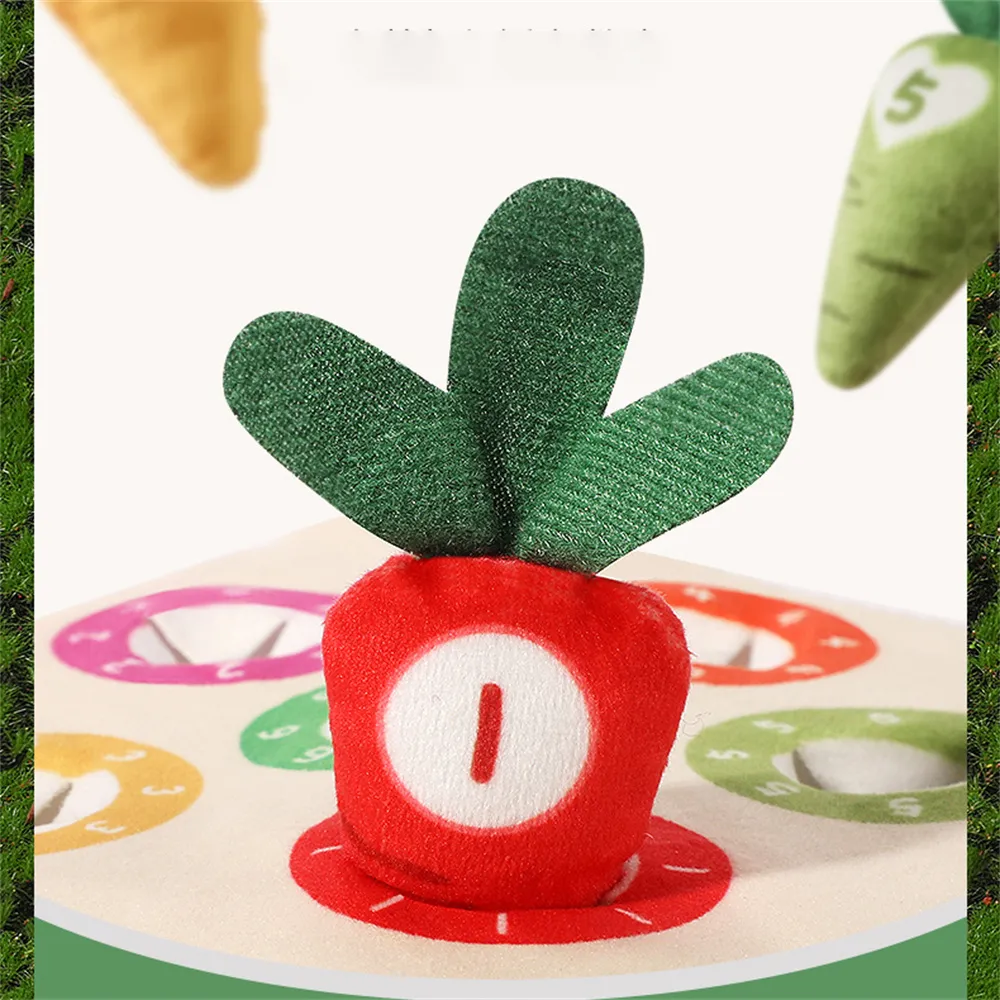 Carrot Harvest Game Toys for Baby Toddlers over 18 Months, Educational Cloth Carrot Toys Shape Size Sorting Matching Puzzle, Great Baby Easter Toys Birthday Gift Toys big image 2