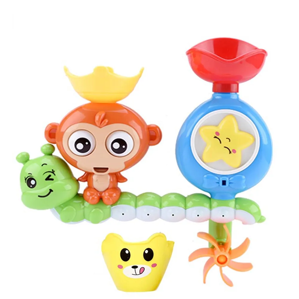 Baby Bath Toy Wall Sunction Cup Track Water Games Children Bathroom Monkey Caterpilla Bath Shower Toy for Kids Birthday Gifts big image 5