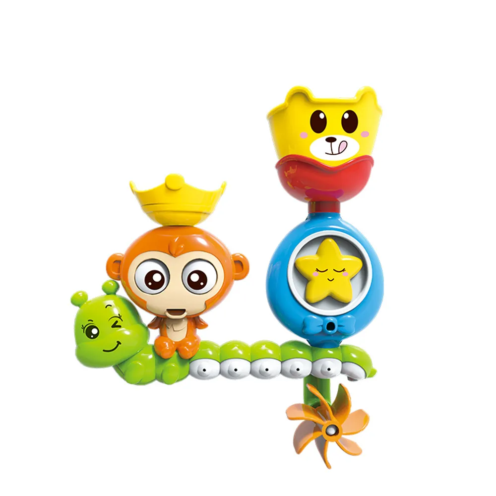 Baby Bath Toy Wall Sunction Cup Track Water Games Children Bathroom Monkey Caterpilla Bath Shower Toy for Kids Birthday Gifts  big image 1