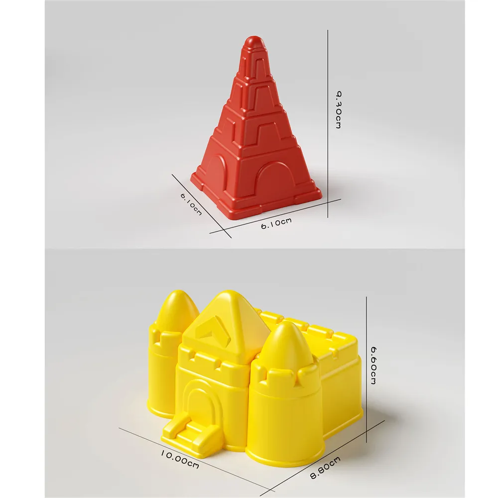 4pcs Beach Toys for Toddlers/Kids 3+, Sand Toys for Toddlers/Kids Sand Castle Toys Sand Shovels, Sand Castle Molds Kit (Random Color) big image 2