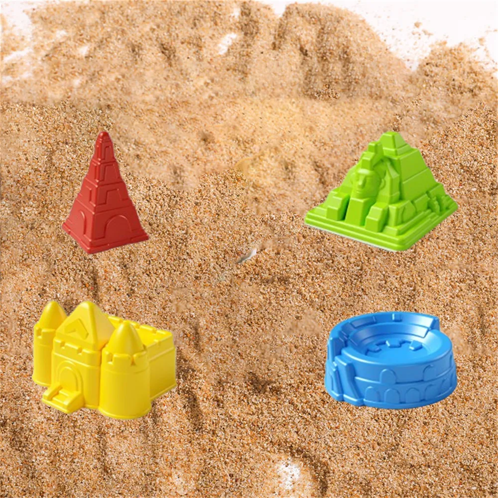 4pcs Beach Toys for Toddlers/Kids 3+, Sand Toys for Toddlers/Kids Sand Castle Toys Sand Shovels, Sand Castle Molds Kit (Random Color) big image 4