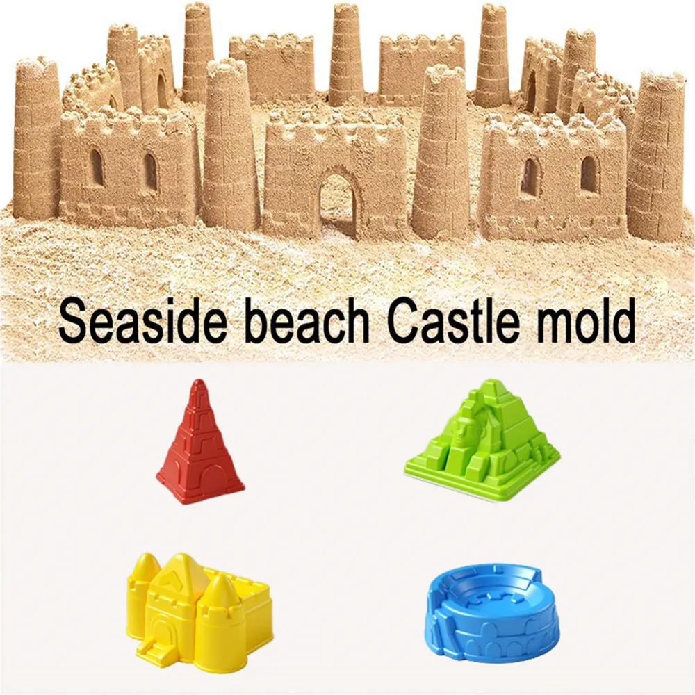 4pcs Beach Toys for Toddlers/Kids 3+, Sand Toys for Toddlers/Kids Sand Castle Toys Sand Shovels, Sand Castle Molds Kit (Random Color) big image 5
