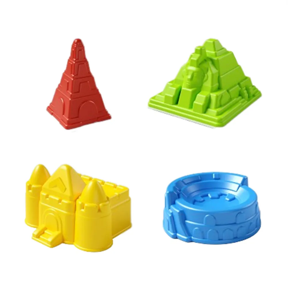 4pcs Beach Toys for Toddlers/Kids 3+, Sand Toys for Toddlers/Kids Sand Castle Toys Sand Shovels, Sand Castle Molds Kit (Random Color)  big image 1