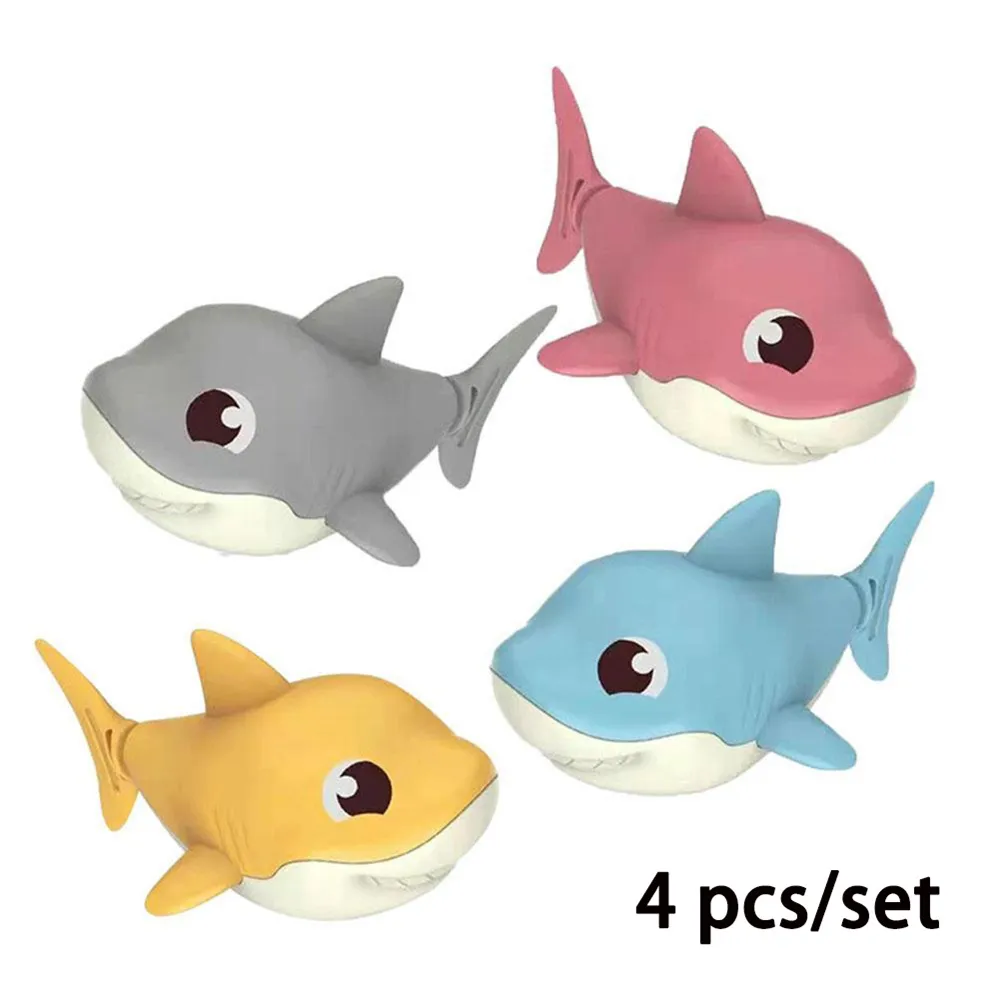 Baby Bathing Toy Kids Cute Shark Puffer Bathroom Toys Multi-color