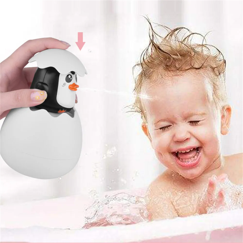 Oeuf pulvérisé d’eau de salle de bain avec conception de pingouin et de canard (modèle d’expression aléatoire) Couleur-B big image 1
