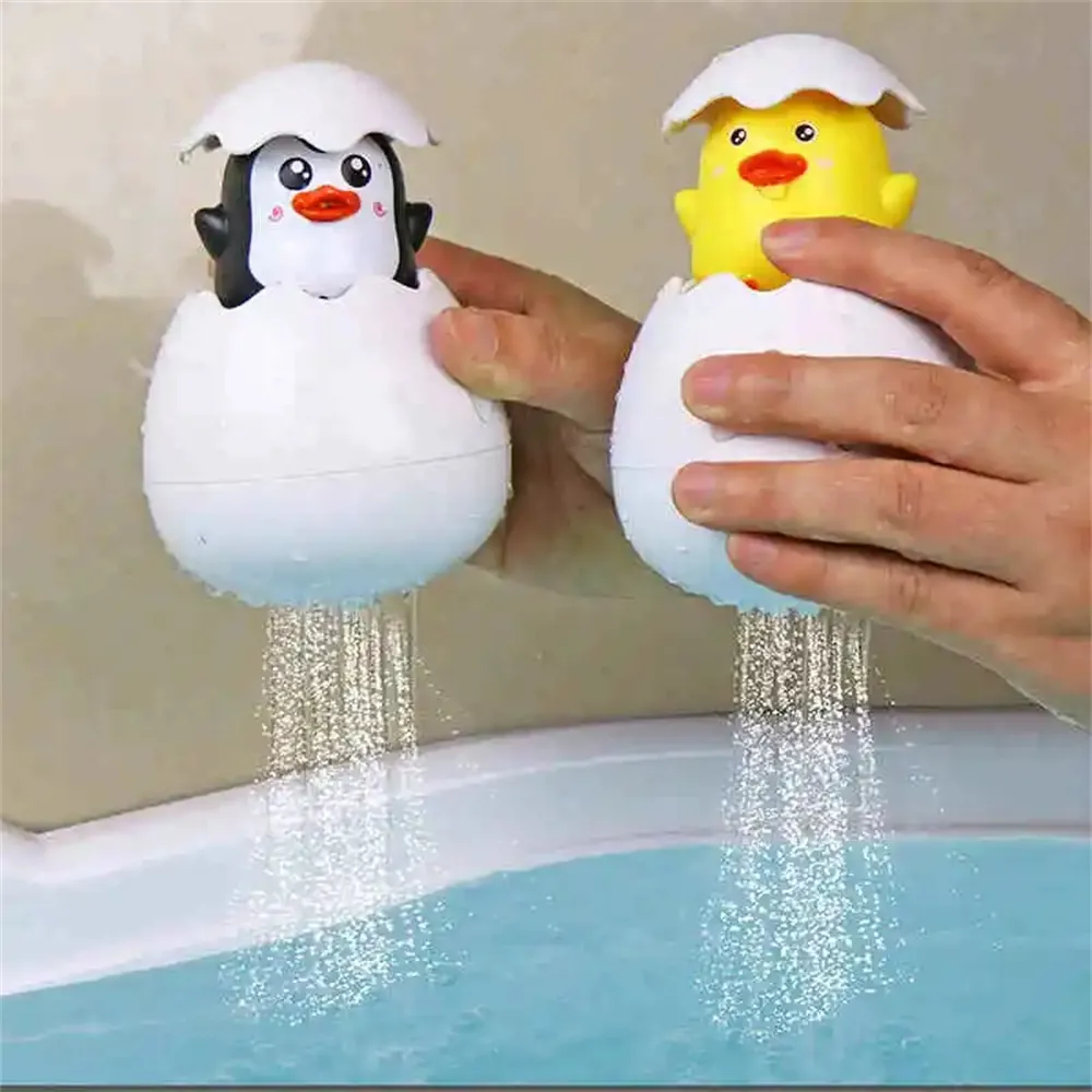 حمام رذاذ الماء البيض مع تصميم البطريق والبط (نمط التعبير العشوائي) اللون- ب big image 1