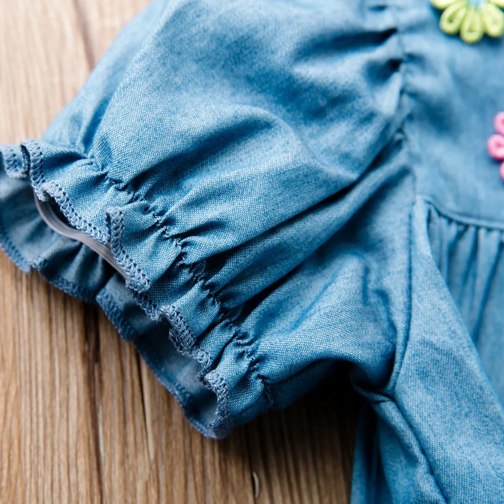 Bambino piccolo Ragazza Ipertattile Casual Fiore grande Vestiti big image 7