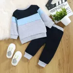 2pcs Baby Colorblock Long-sleeve Sweatshirt and Sweatpants Set  image 3