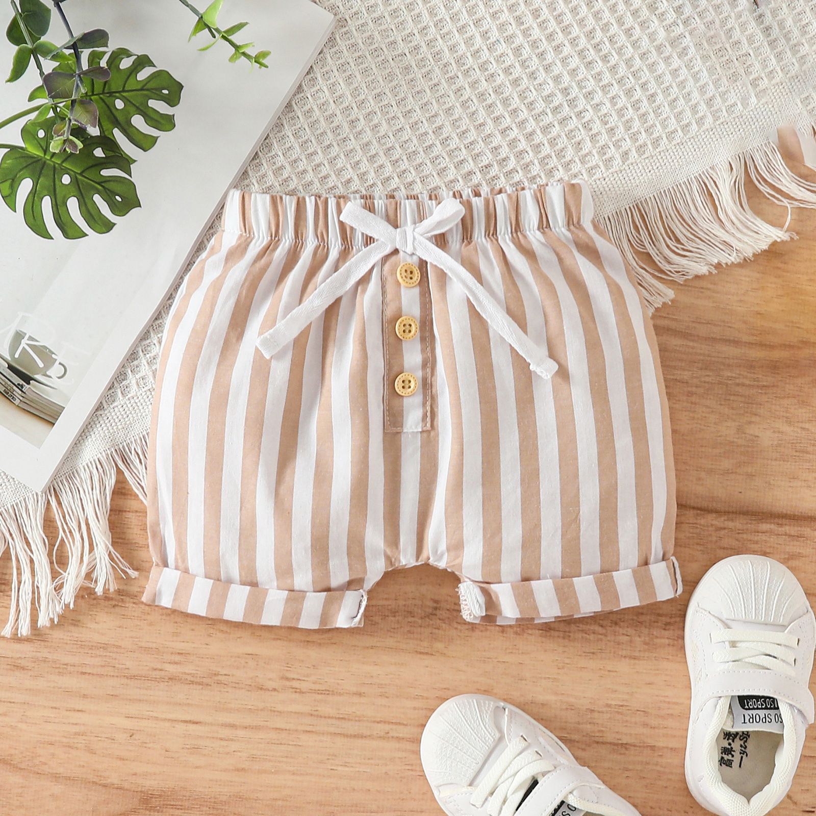 

Baby Boy 100% Cotton Stripe Shorts