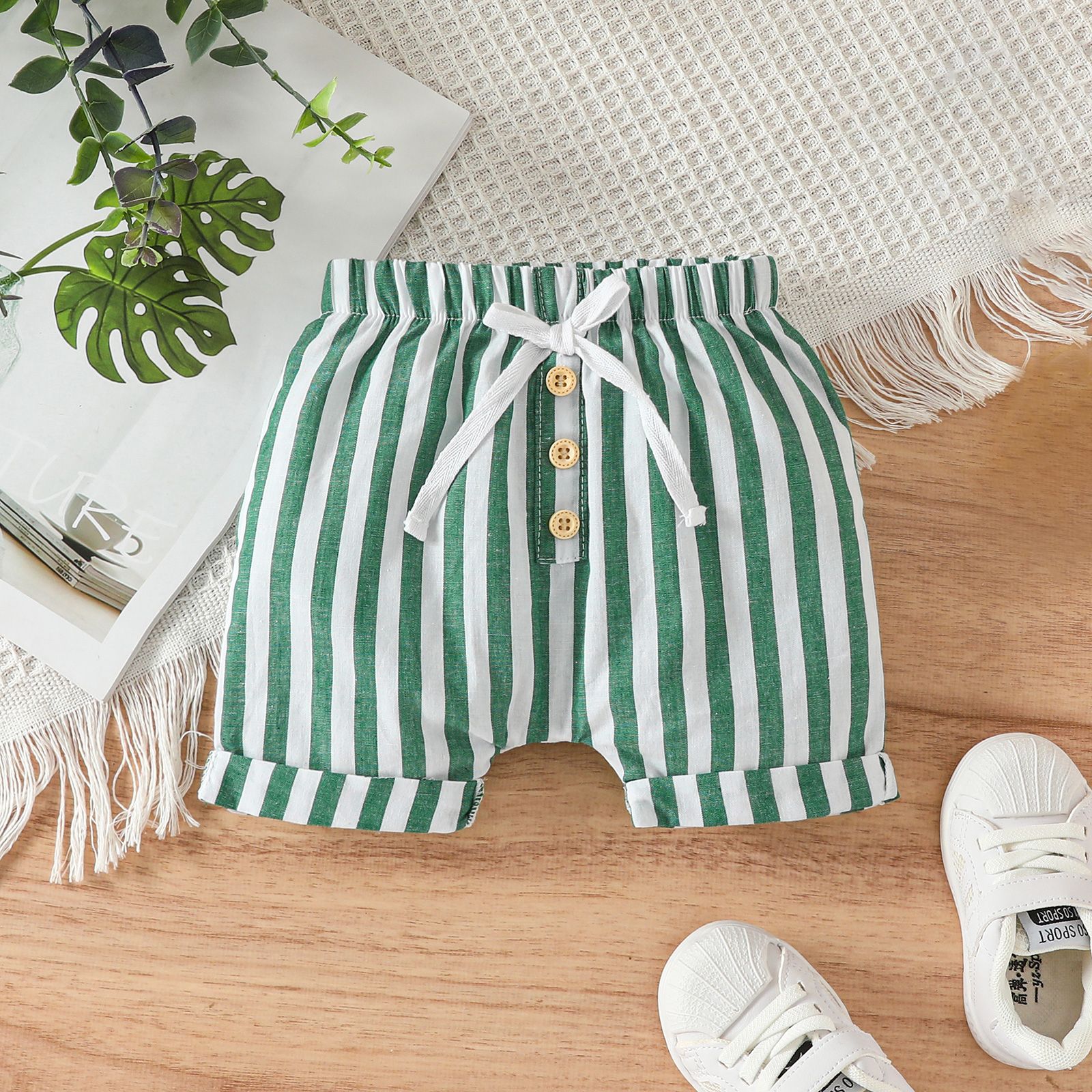 

Baby Boy 100% Cotton Stripe Shorts