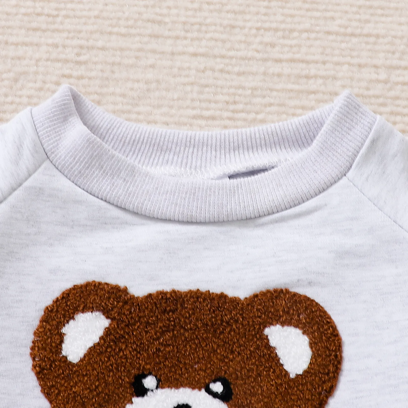 2 unidades Criança Menino Infantil Urso conjuntos de moletom Cinzento Claro image 3