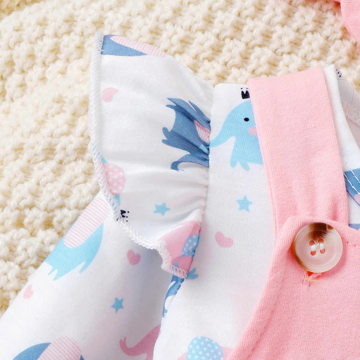 3pcs Baby Girl Elephant Pattern Hyper-Tactile 3D Design Set Pink image 5