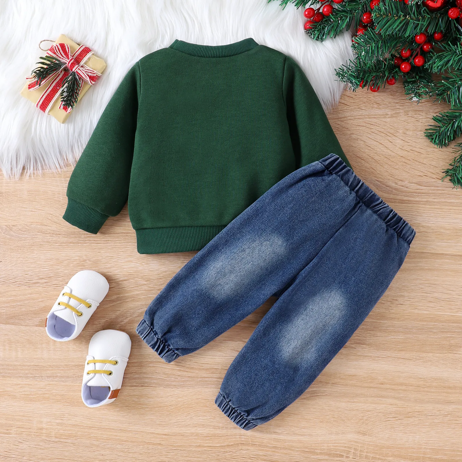 2pcs Baby Boy Bear Animal Pattern Long Sleeve Set  image 2