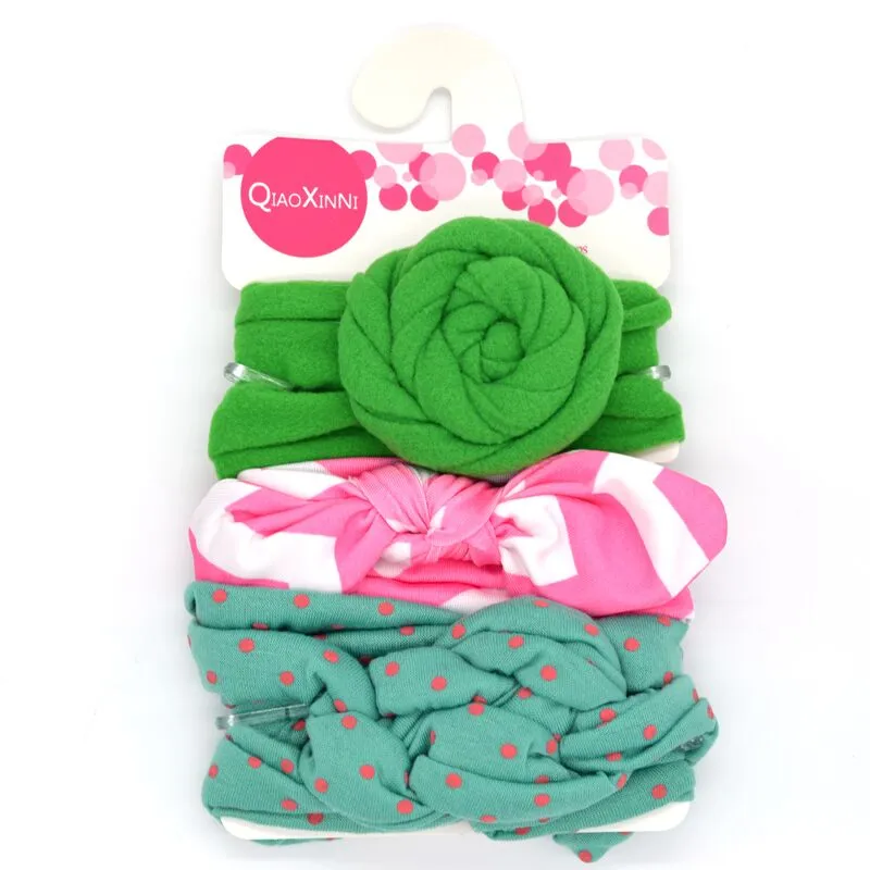 3-piece Pretty Bowknot Hairband for Girls Green big image 1