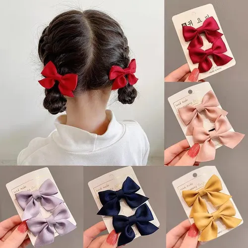2-teiliges Solid Bowknot Haarband für Mädchen