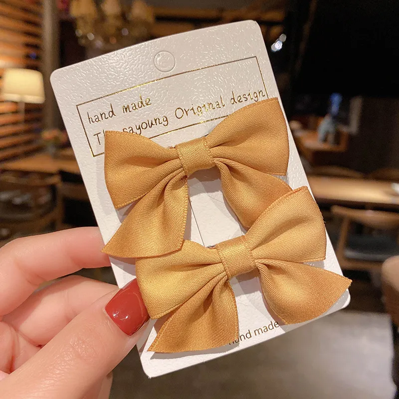 2-piece Solid Bowknot Hairband for Girls Yellow image 4