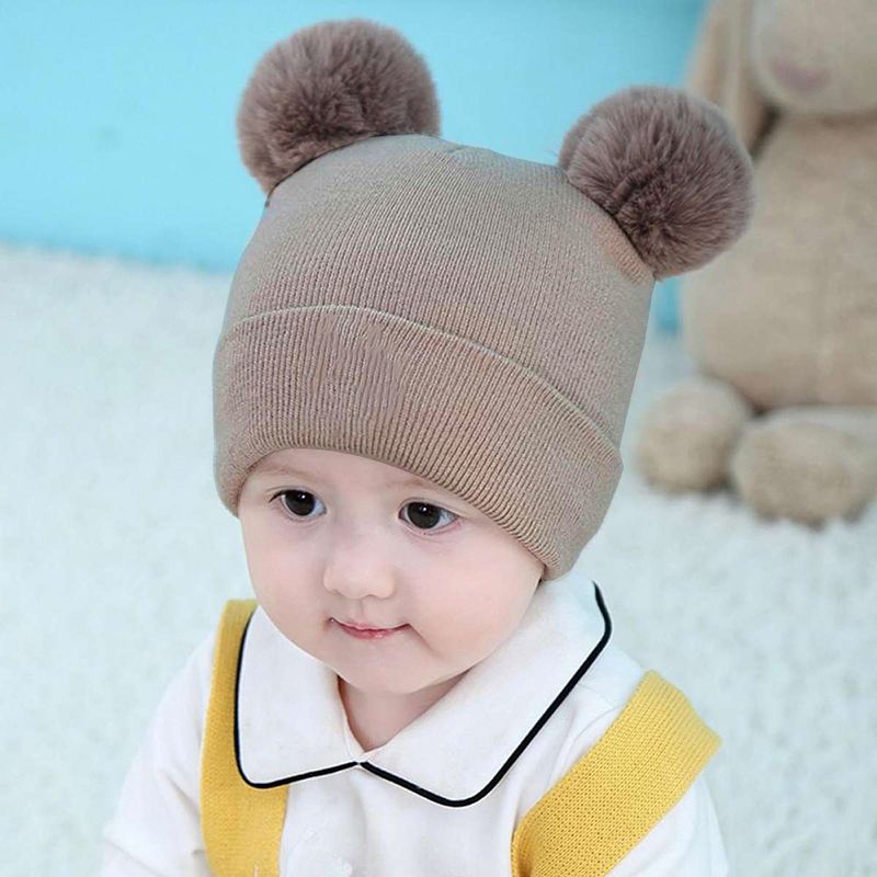 

Baby / Toddler Solid Pompon Knitted Beanie Hat