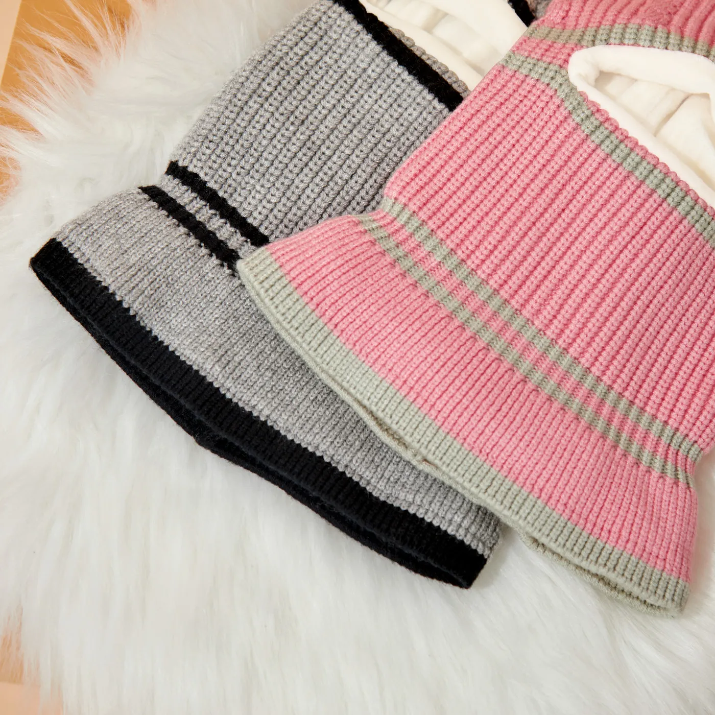 Toddler Winter Knitted Woolen Beanie One-piece Hair Ball(Random decorative balls)  image 6
