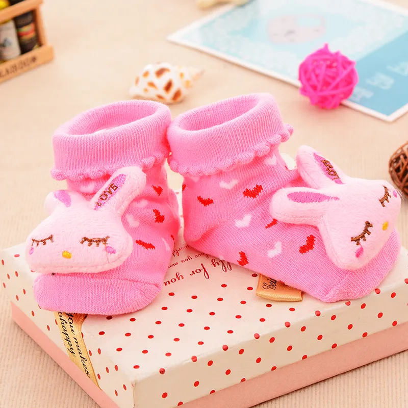 寶寶卡通動物水果立體襪子 粉色 big image 1