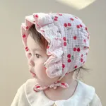 Baby Cherry Print Bonnet Hat Pink