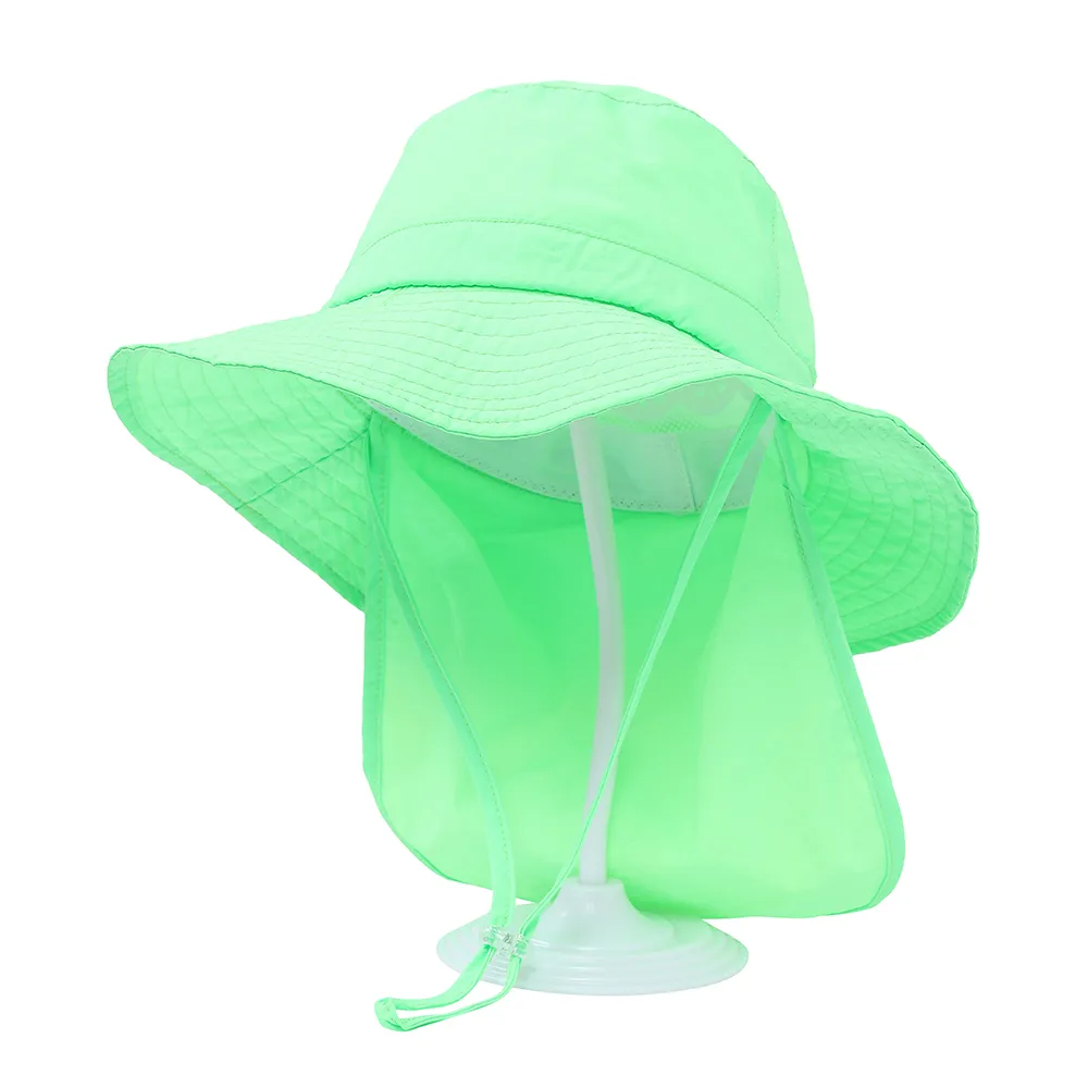 Criança / Criança Solid Color Sun Hat Verde Claro image 2