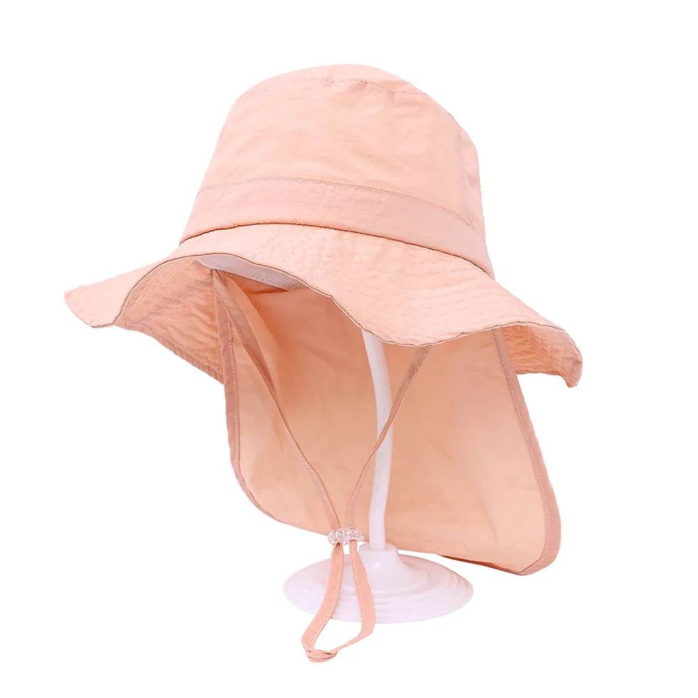 Criança / Criança Solid Color Sun Hat Rosa