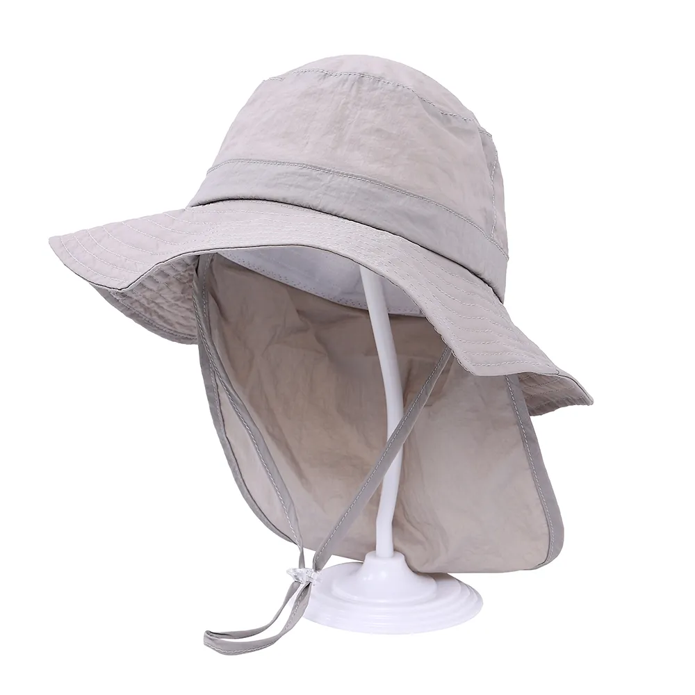 Criança / Criança Solid Color Sun Hat Cinzento