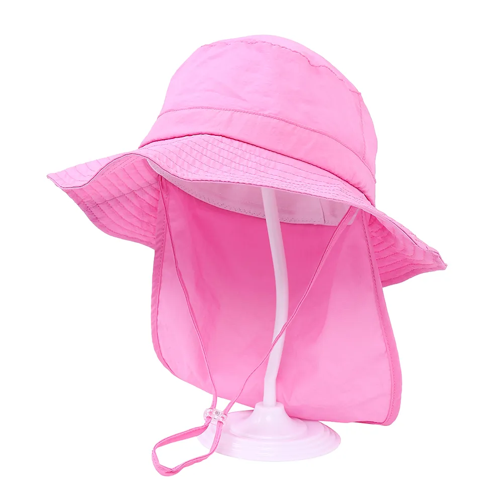 Criança / Criança Solid Color Sun Hat Rosa Quente