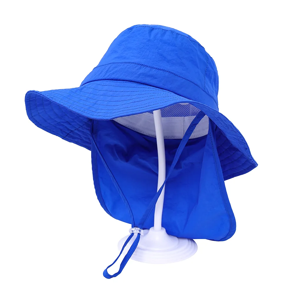 Criança / Criança Solid Color Sun Hat Azul Escuro